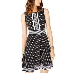 Michael Kors Women's Black Polka Dot Dress - Size XL